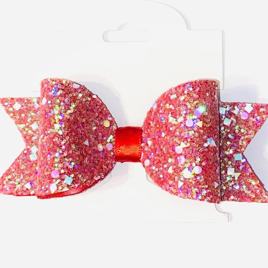 Red Chunky Glitter Bow