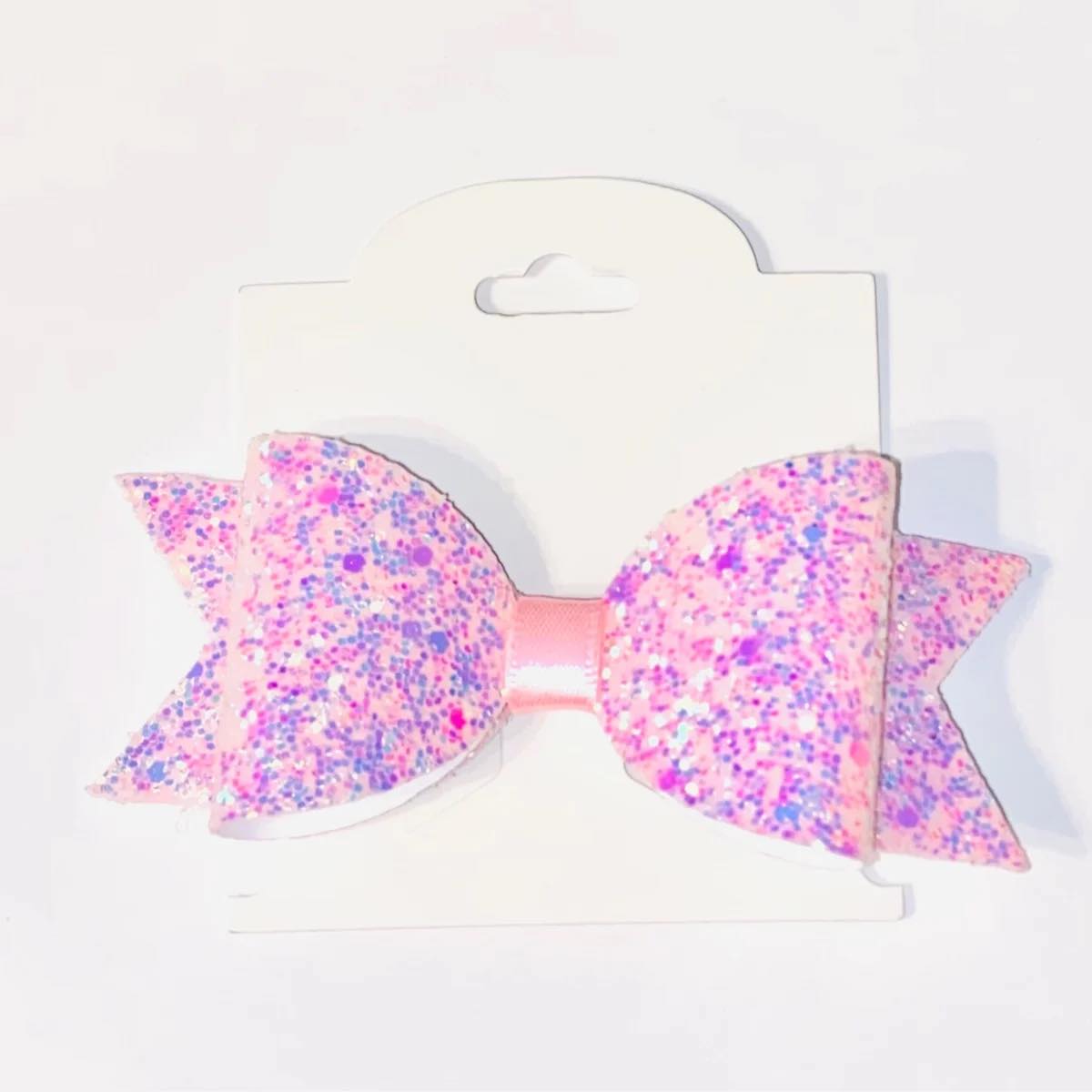 Light Pink Chunky Glitter Bow