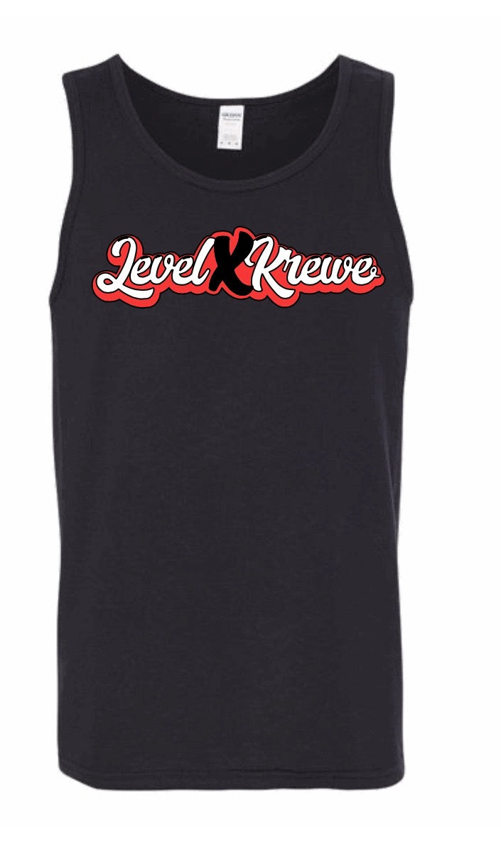 Mens Tank Top- Black Style 1 (Red)